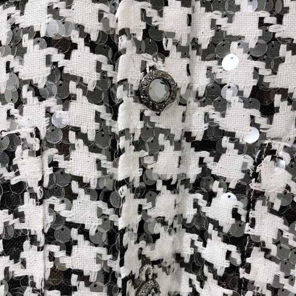 LIMITED EDITION Zara Houndstooth Sequin Overshirt Size S NEW WITH TAG! - Picture 12 of 12